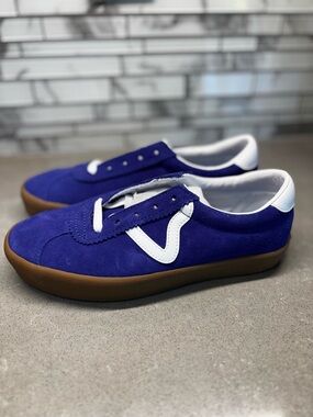 Vans Royal Blue Suede Sneakers with White Accents